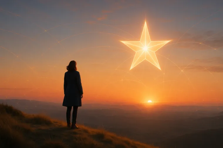 Etoile du levant se concrétise dans le ciel du matin